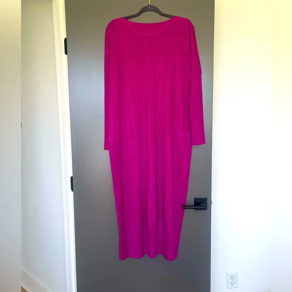 Pleats Please Issey Miyake Forward 2 Dress Magenta - Picture 2 of 6